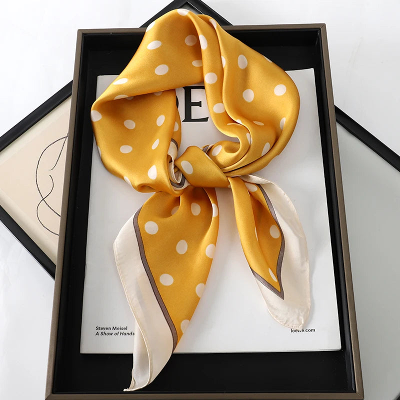 Silk-Feel Satin Square Scarf for Women
