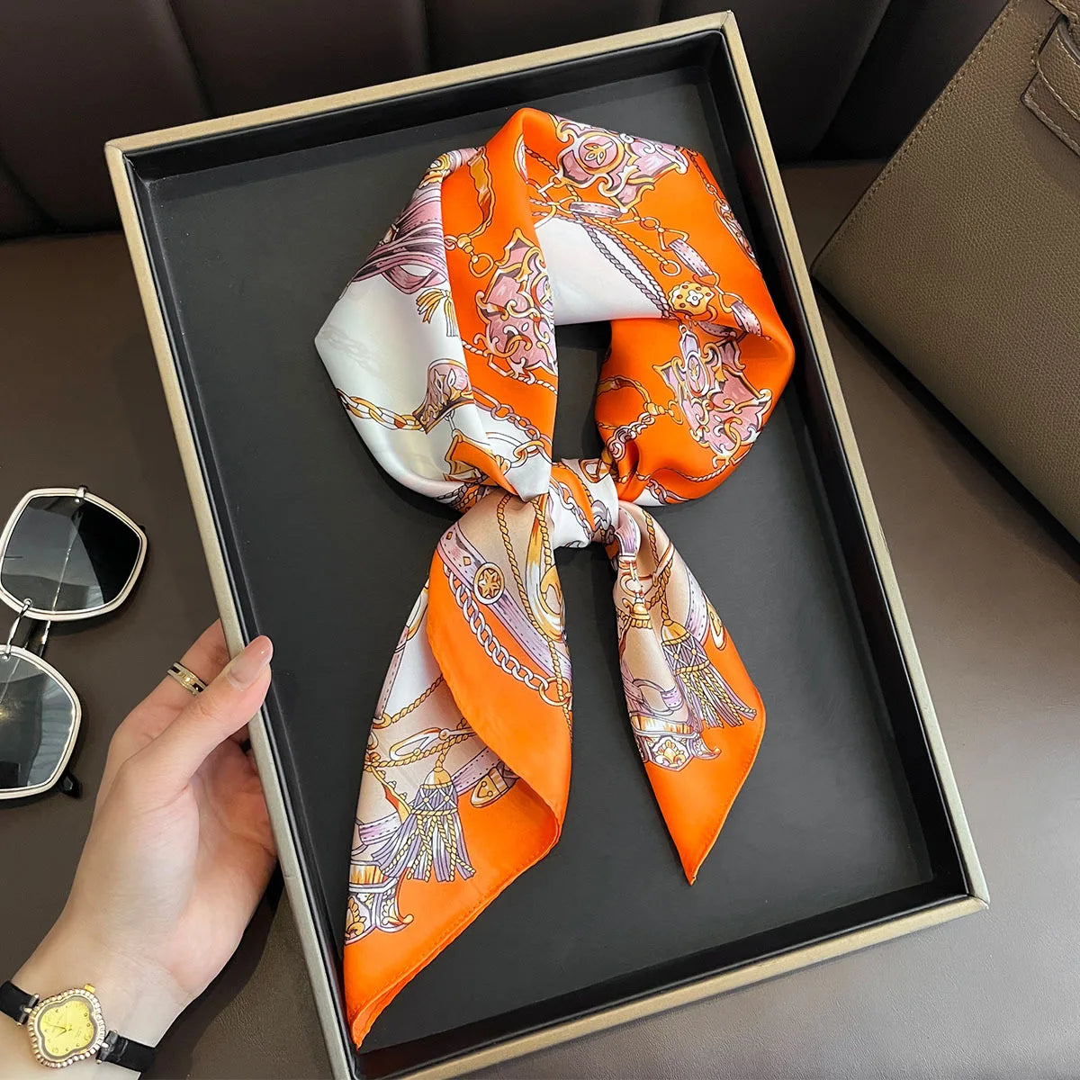 Women’s Printed Silk Square Scarf