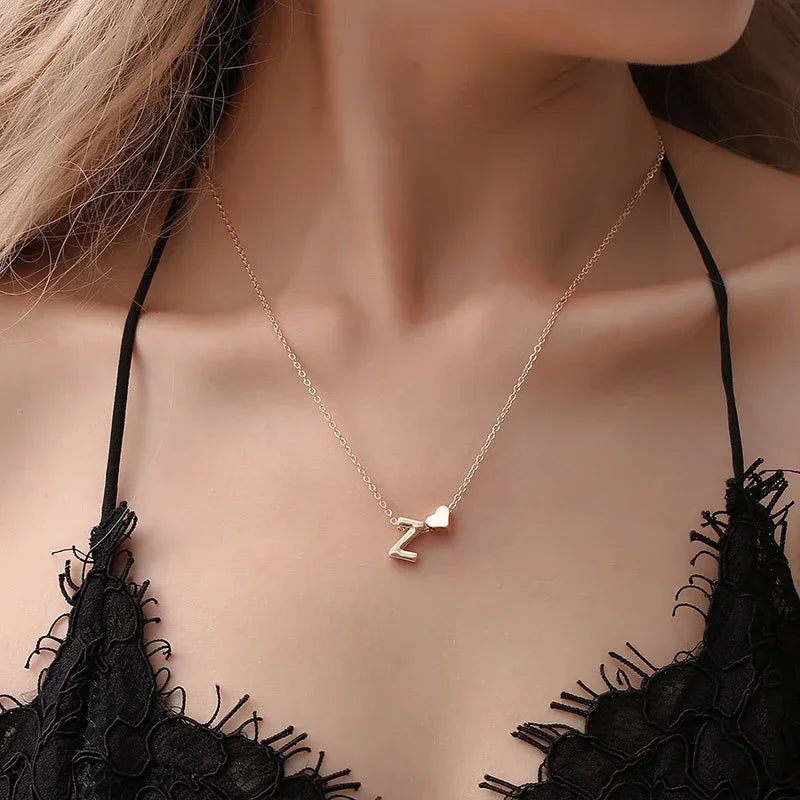 SUMENG Tiny Heart Initial Necklace for Women