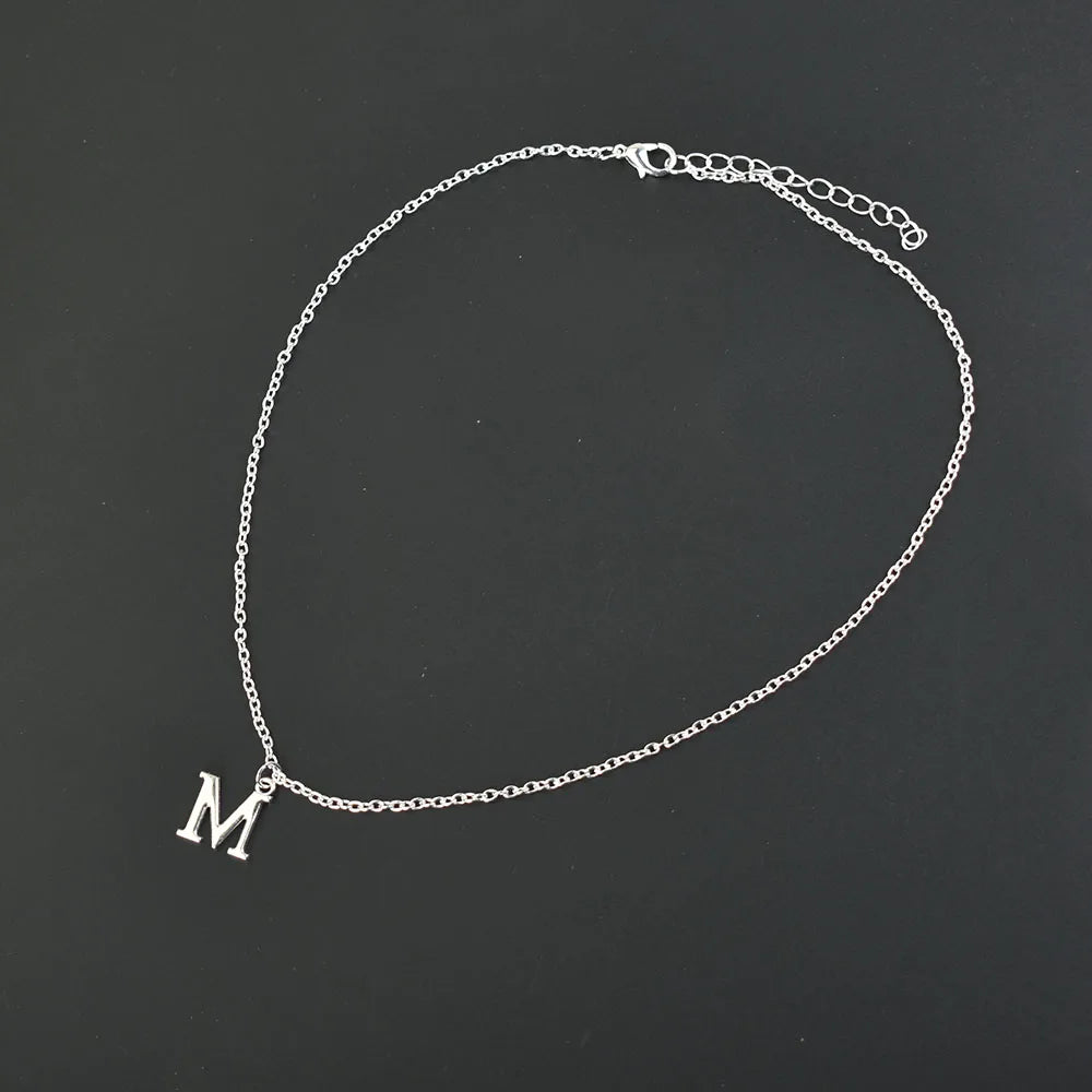 Silver A–Z Alphabet Initial Necklace