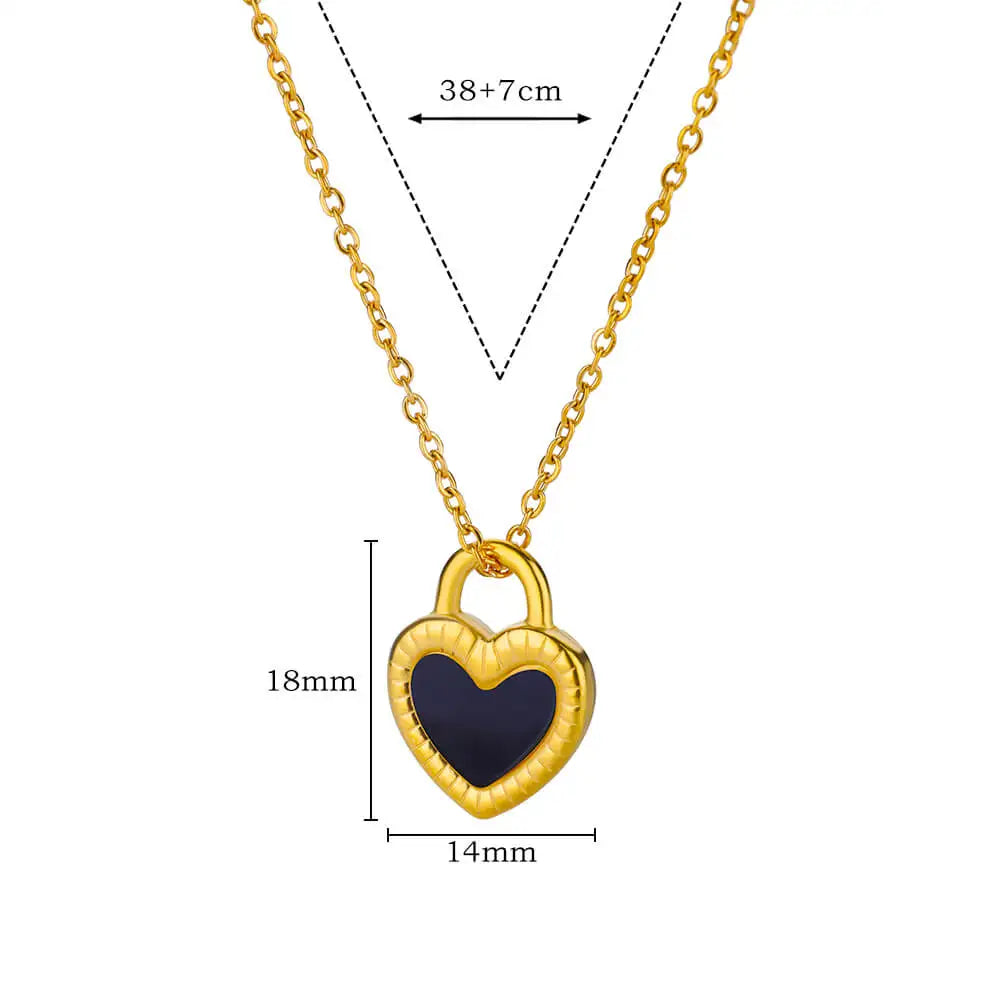Gold Heart Pendant Necklace for Women