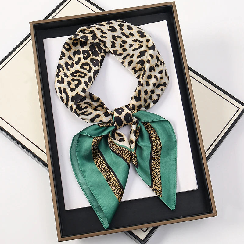 Silk-Feel Satin Square Scarf for Women