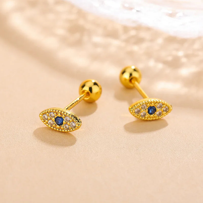 Women’s Gold Multi-Shape Stud Earrings (2PCS)