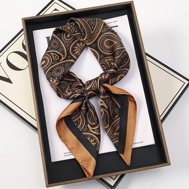 Luxury Satin Silk Square Scarf for Women
