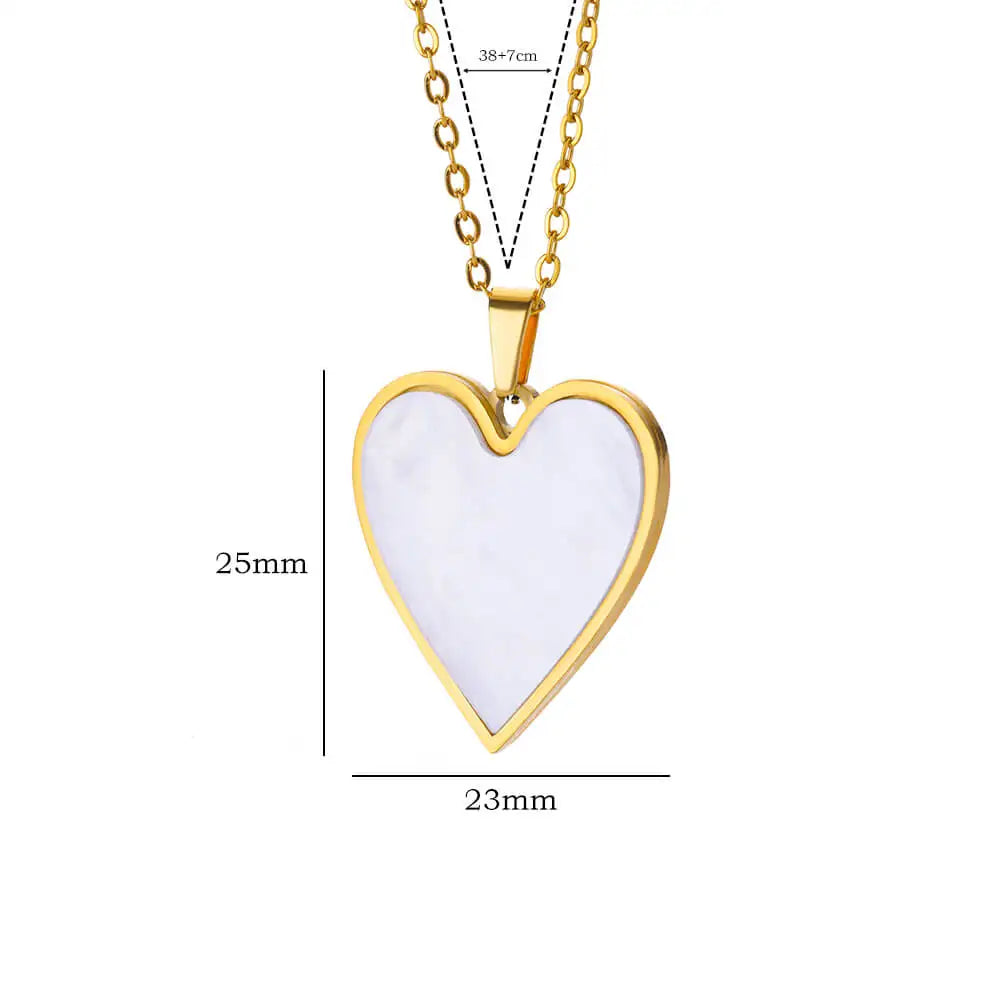 Gold Heart Pendant Necklace for Women