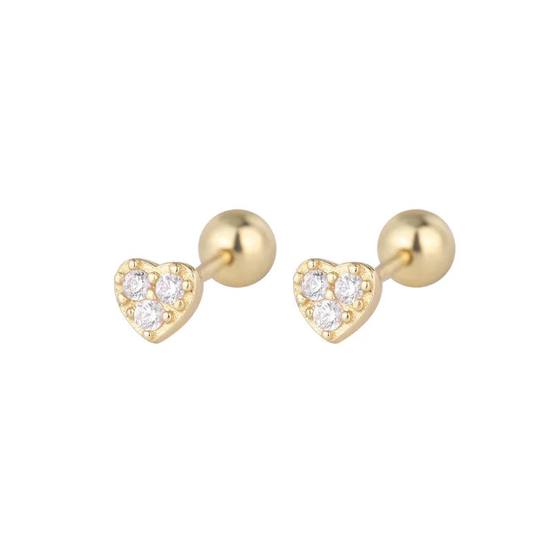 Women’s Gold Multi-Shape Stud Earrings (2PCS)