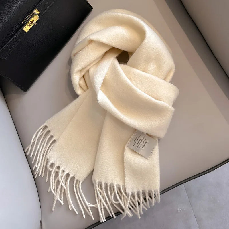 Unisex Narrow Wool Winter Scarf