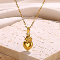 Punk Gold Heart Pendant Choker Necklace