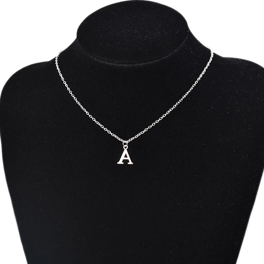 Silver A–Z Alphabet Initial Necklace