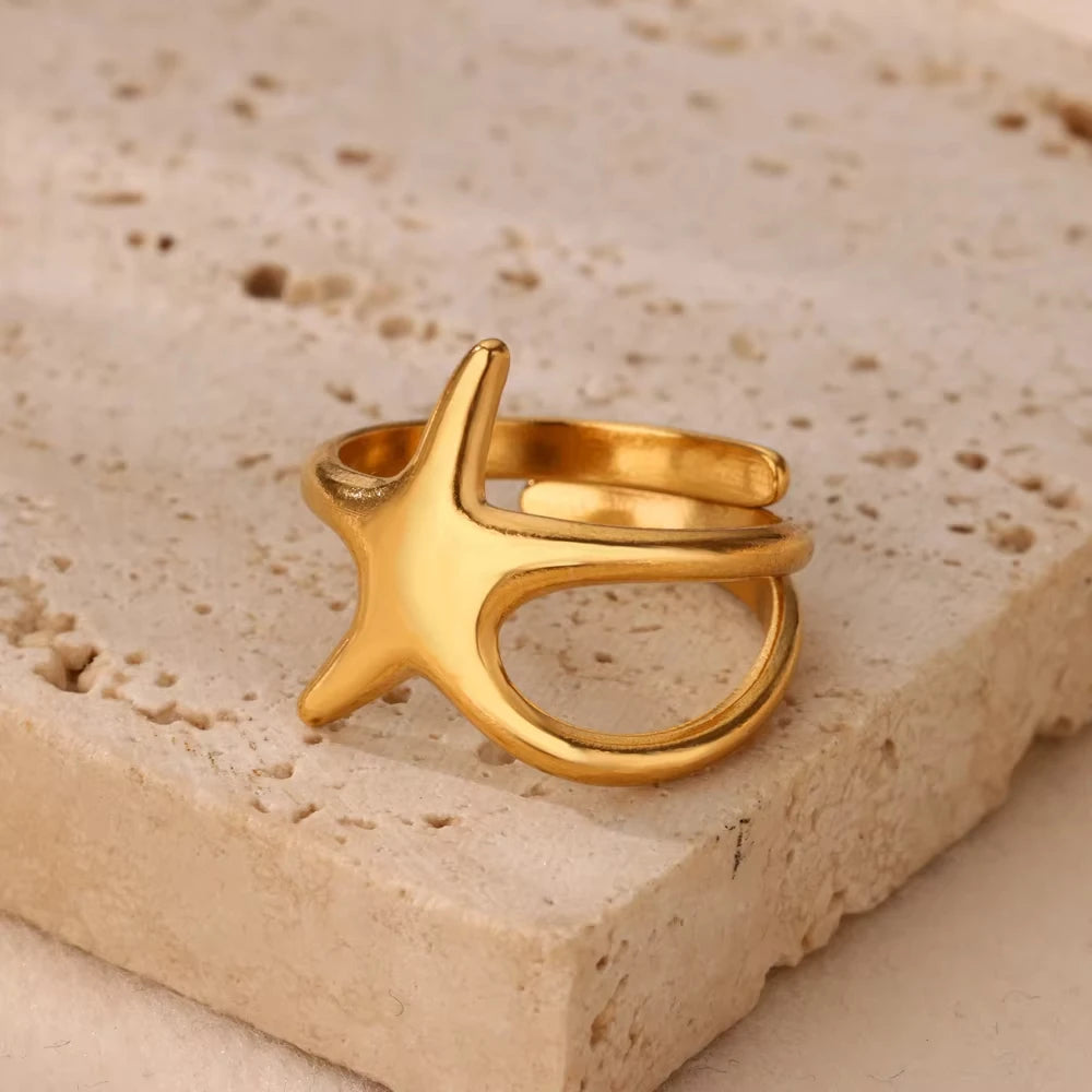 Gold Evil Eye Zircon Adjustable Ring