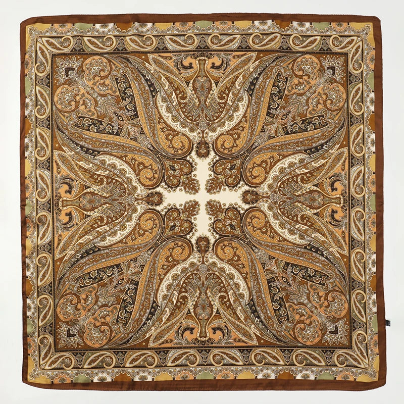 Luxury Satin Silk Square Scarf for Women