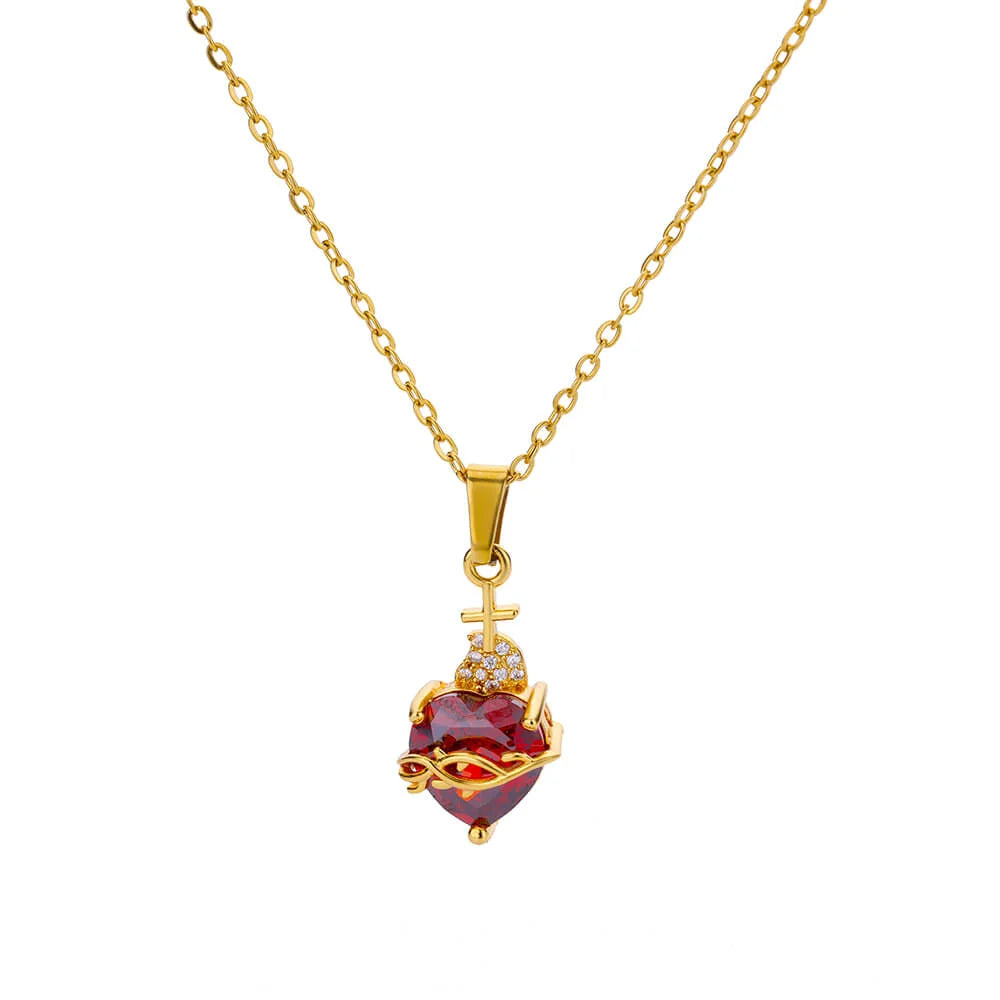 Gold Heart Pendant Necklace for Women
