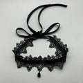 Gothic Lace Velvet Choker Necklace with Flower Pendant