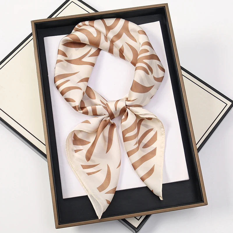 Silk-Feel Satin Square Scarf for Women