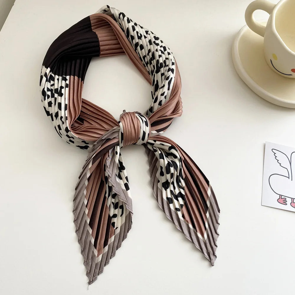 Silk-Feel Satin Square Scarf for Women