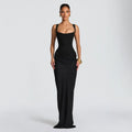 Women’s Slim Fit Suspender Maxi Dress