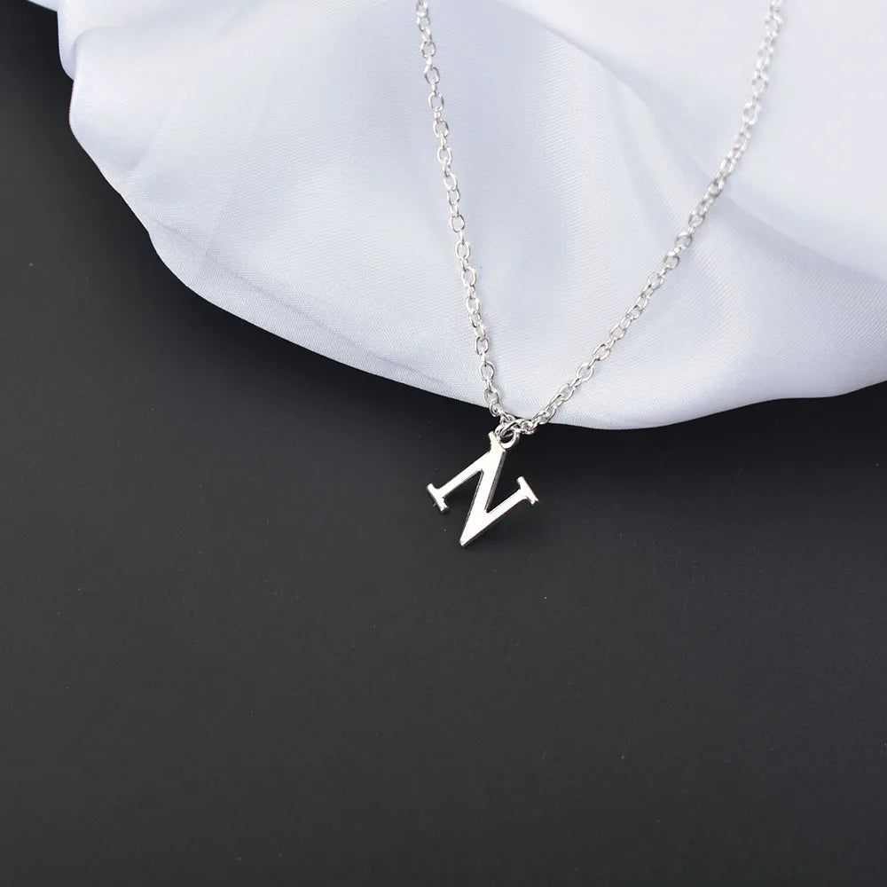 Silver A–Z Alphabet Initial Necklace
