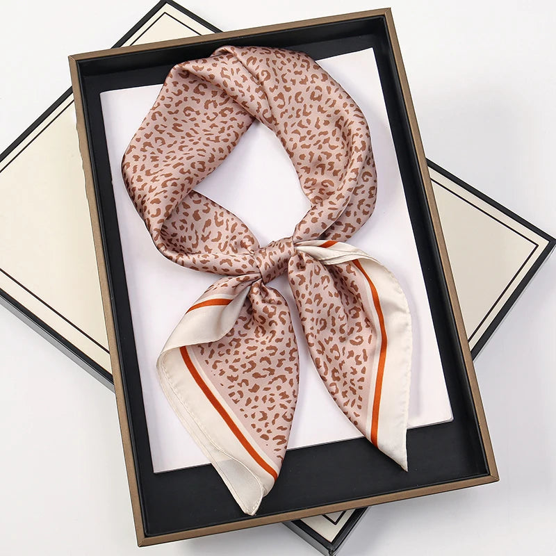Silk-Feel Satin Square Scarf for Women