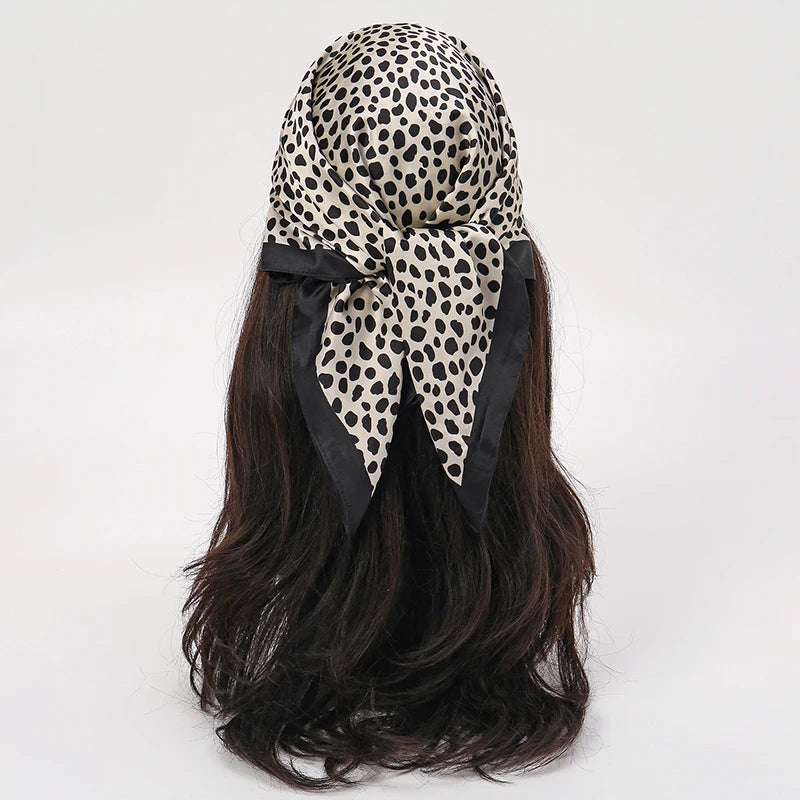 Silk-Feel Satin Square Scarf for Women