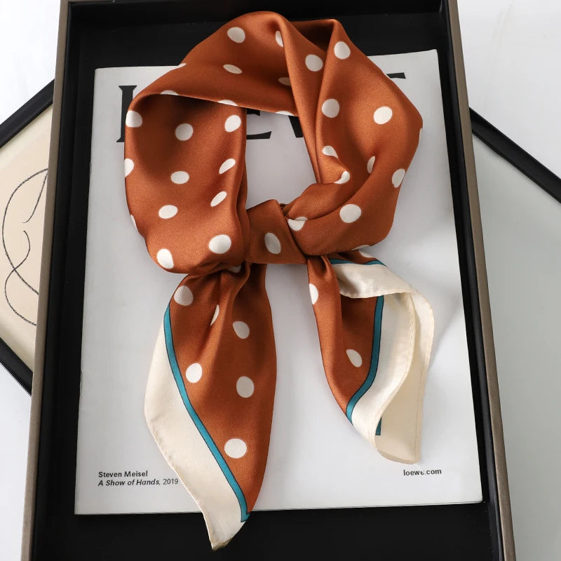 Silk-Feel Satin Square Scarf for Women