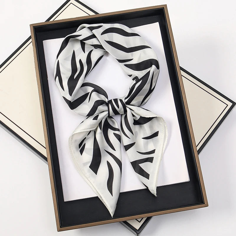 Silk-Feel Satin Square Scarf for Women