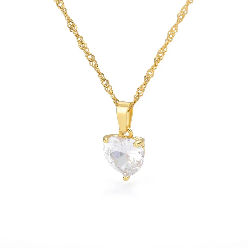 Gold Heart Pendant Necklace for Women