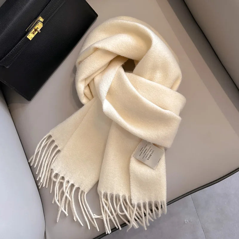 Unisex Narrow Wool Winter Scarf