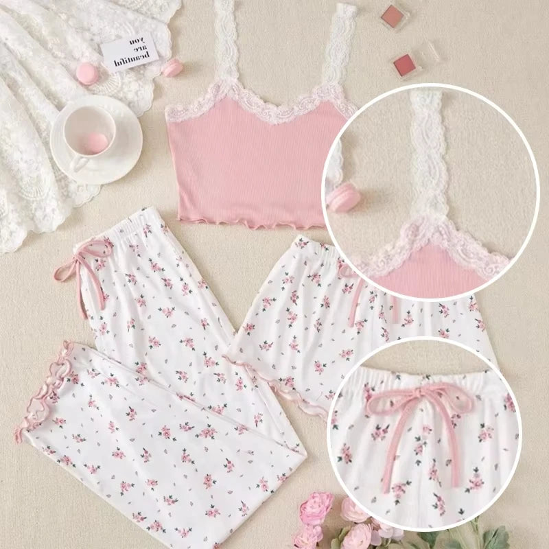 Women’s 3-Piece Heart Print Sleepwear Set