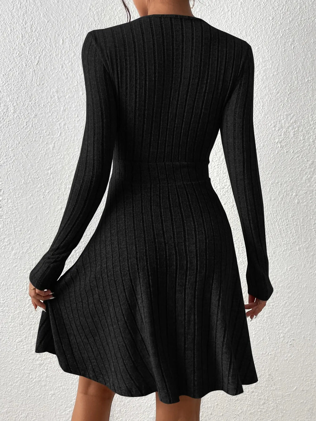 Slim Fit Little Black Knit Dress