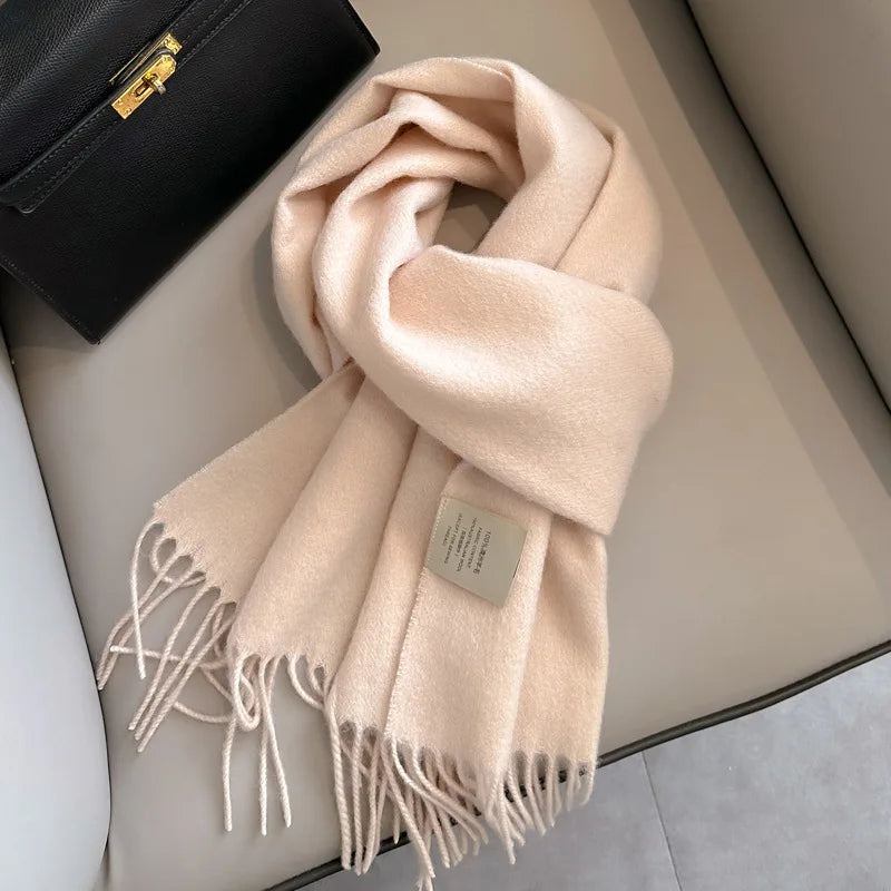 Unisex Narrow Wool Winter Scarf