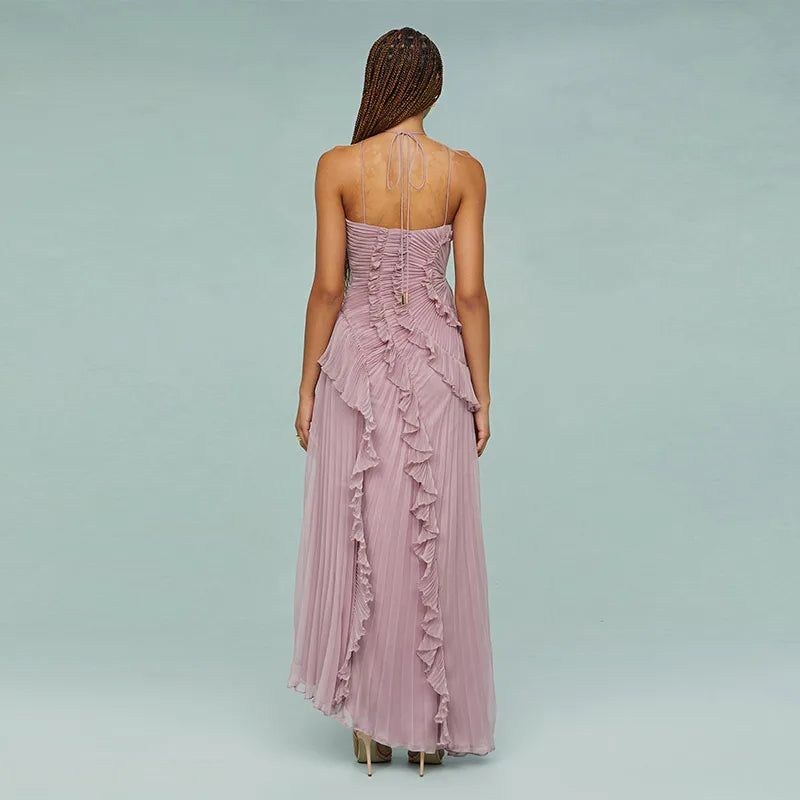 Elegant Halter Backless Maxi Dress