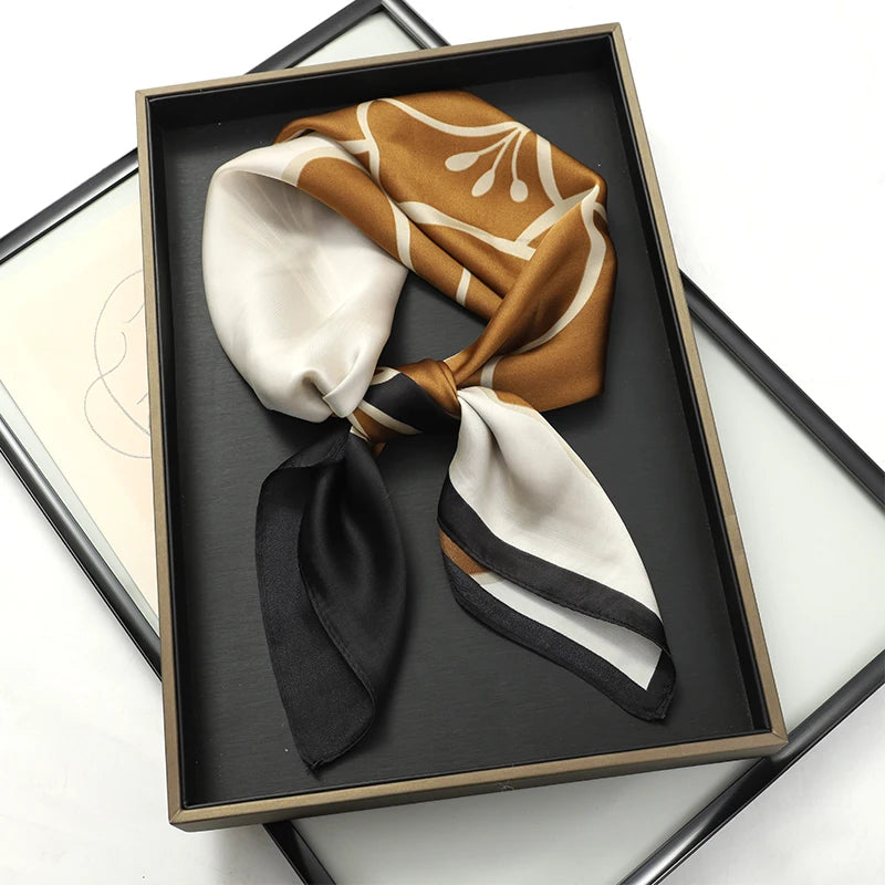 Silk-Feel Satin Square Scarf for Women