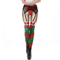 VIP FASHION Sexy High-Waist Christmas Stripe Leggings
