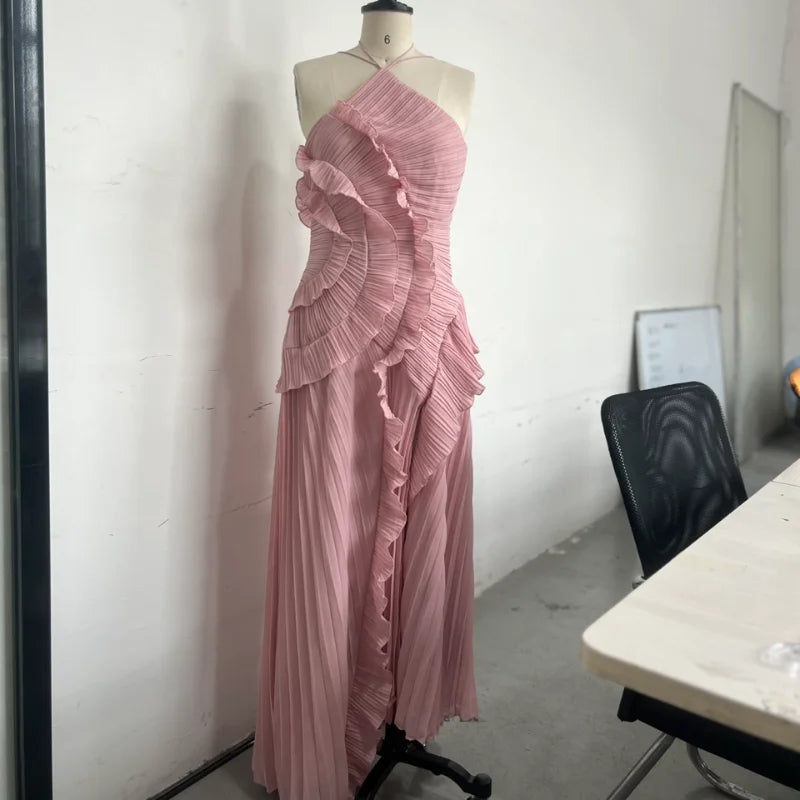 Elegant Halter Backless Maxi Dress