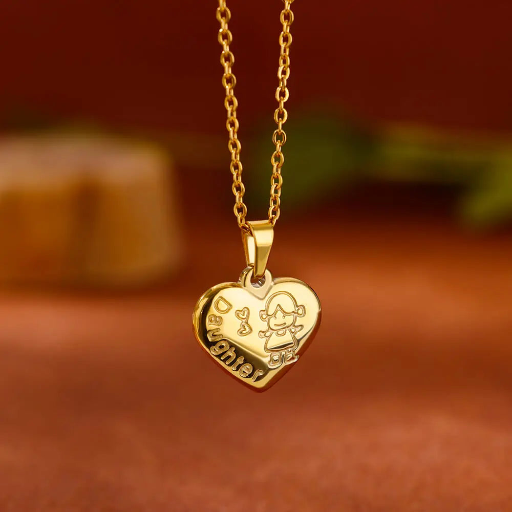 Gold Heart Pendant Necklace for Women