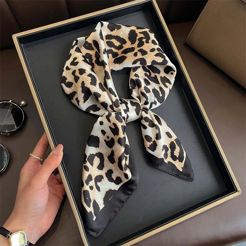 Luxury Satin Silk Square Scarf for Women