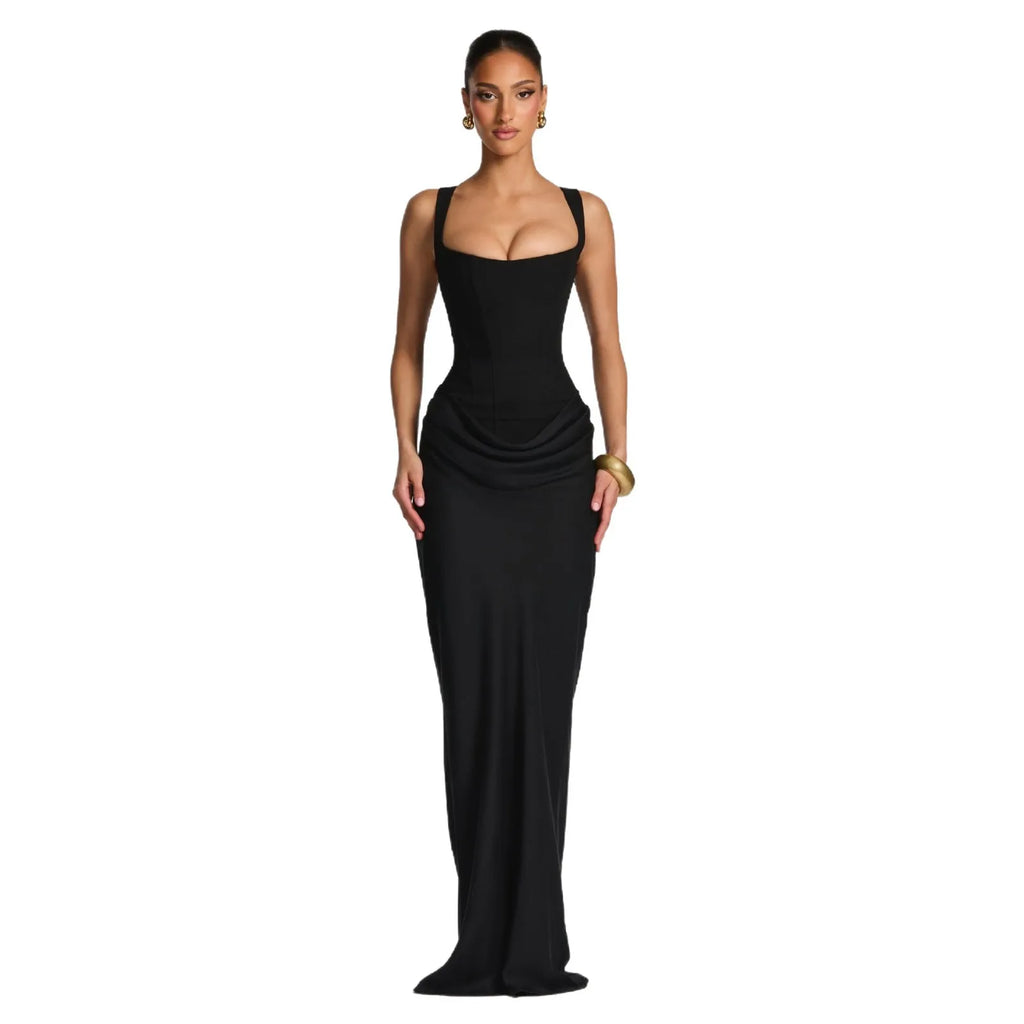 Women’s Slim Fit Suspender Maxi Dress