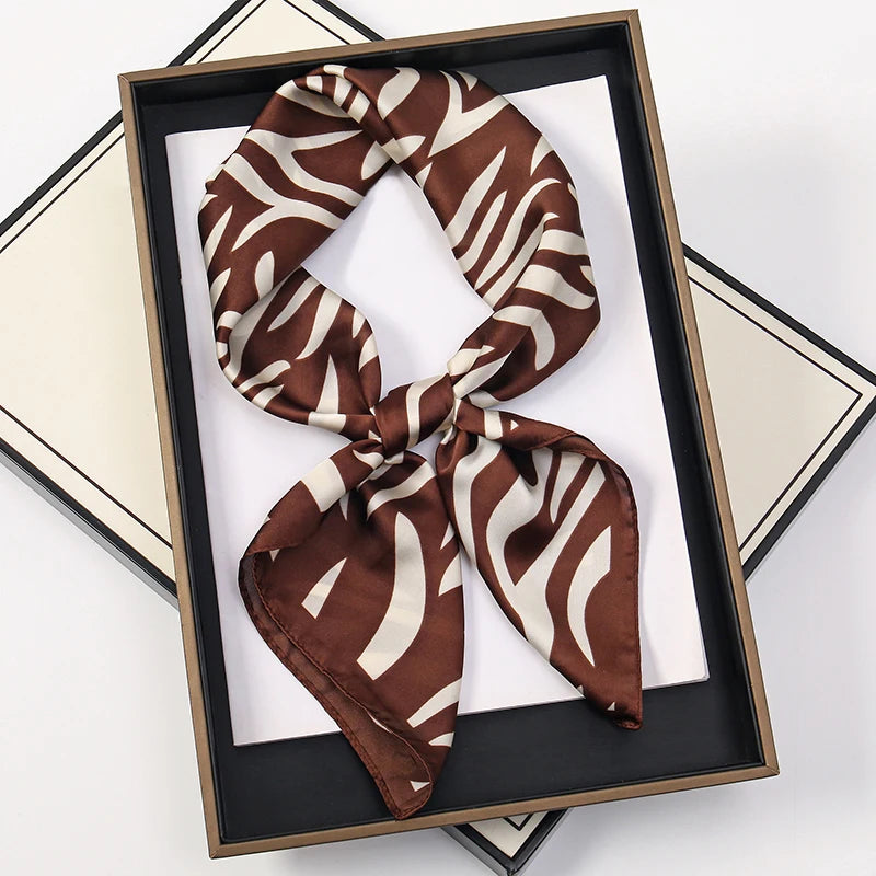 Silk-Feel Satin Square Scarf for Women