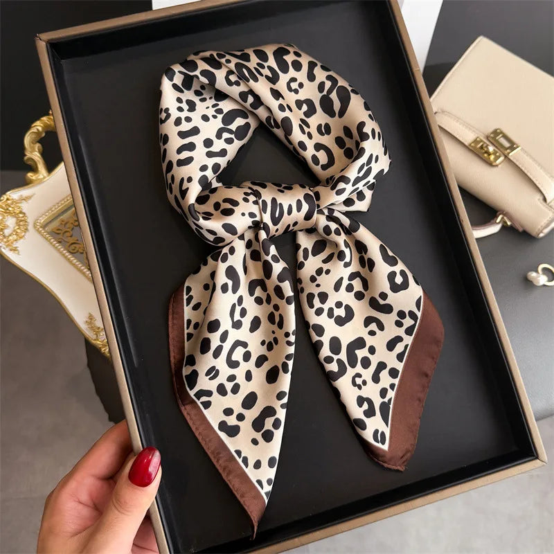 Luxury Satin Silk Square Scarf for Women