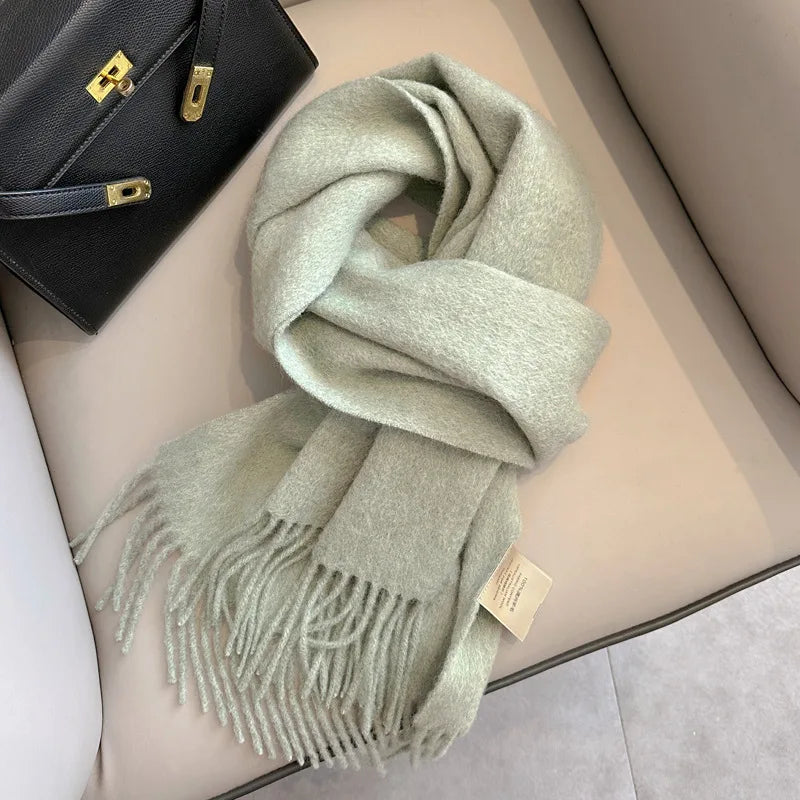 Unisex Narrow Wool Winter Scarf