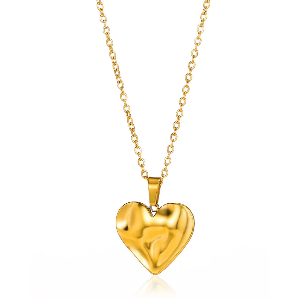 Gold Heart Pendant Necklace for Women