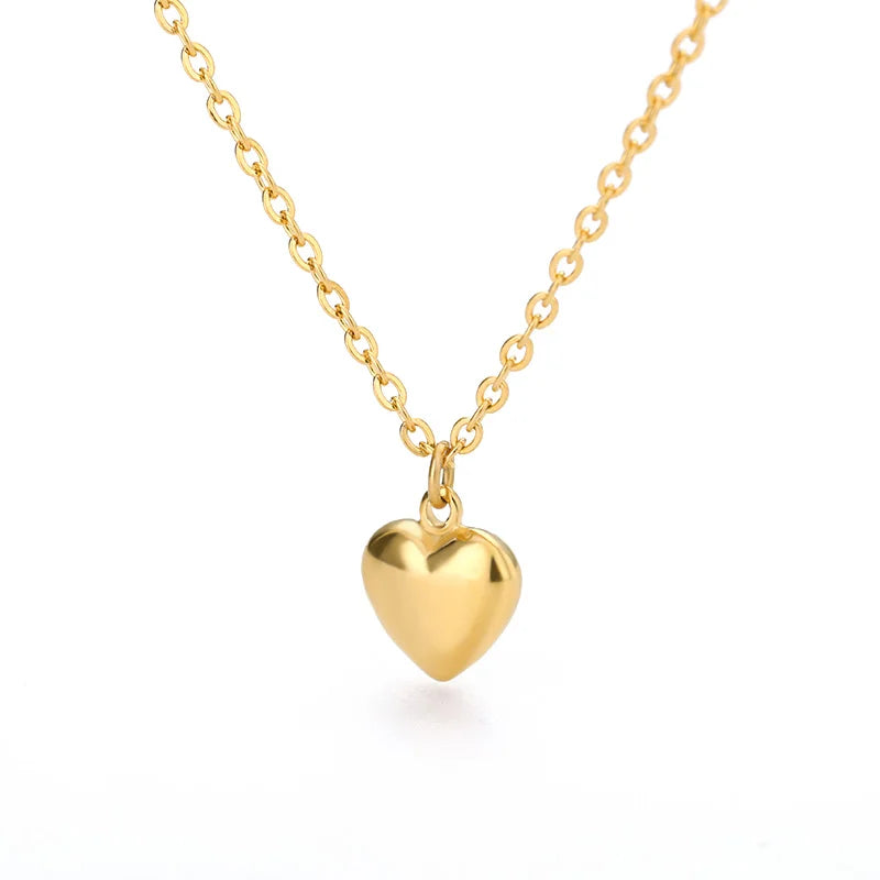 Gold Heart Pendant Necklace for Women