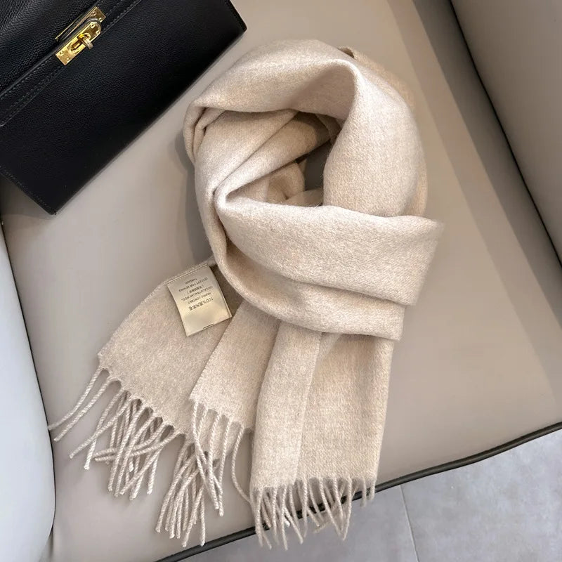 Unisex Narrow Wool Winter Scarf