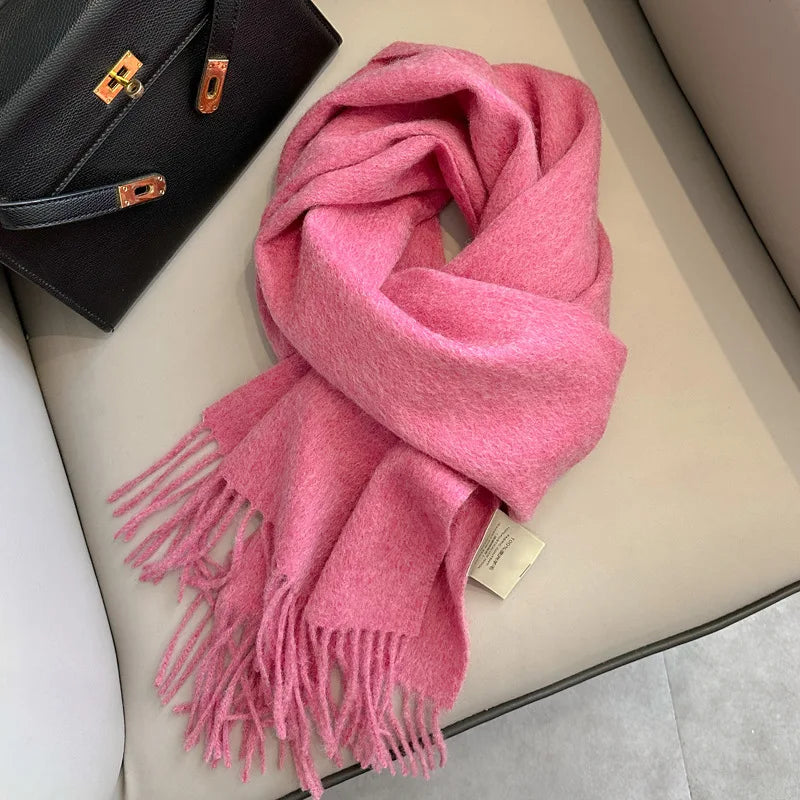 Unisex Narrow Wool Winter Scarf
