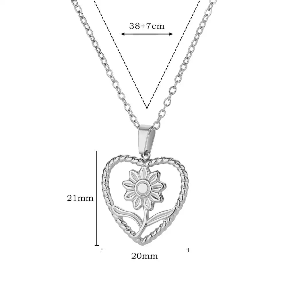 Gold Heart Pendant Necklace for Women