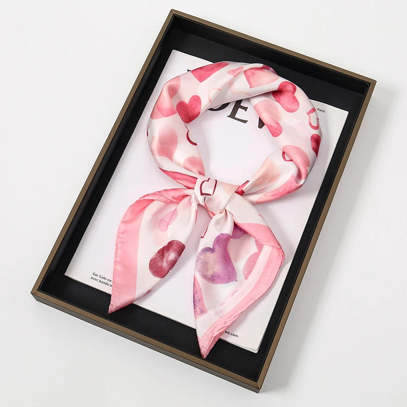 Luxury Satin Silk Square Scarf for Women