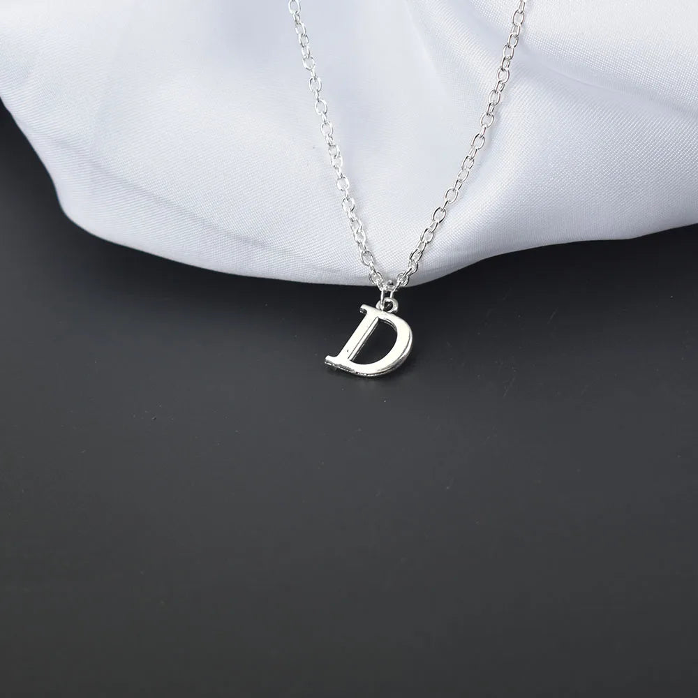 Silver A–Z Alphabet Initial Necklace