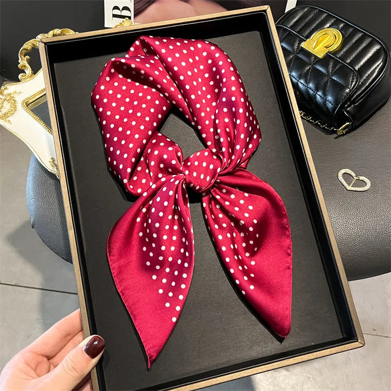 Luxury Satin Silk Square Scarf for Women