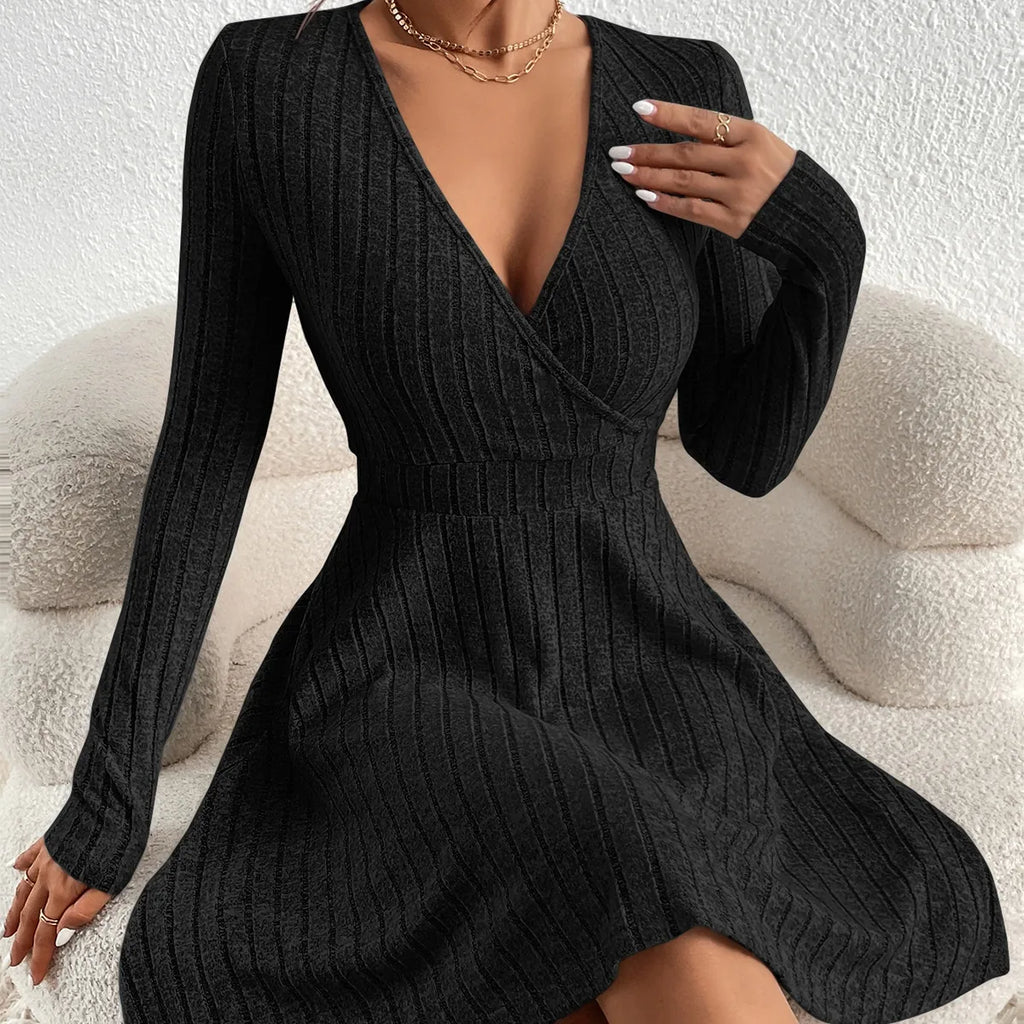 Slim Fit Little Black Knit Dress