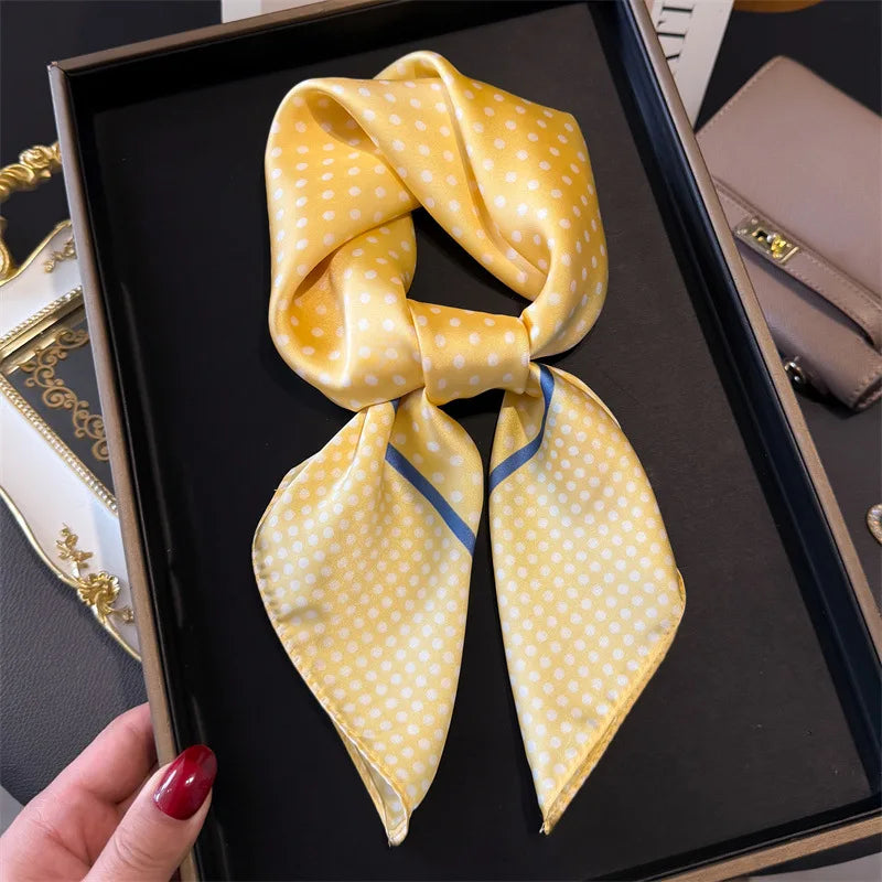 Luxury Satin Silk Square Scarf for Women